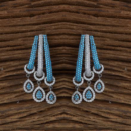 Cubic Zirconia Nano Stone Earring With Black Plating