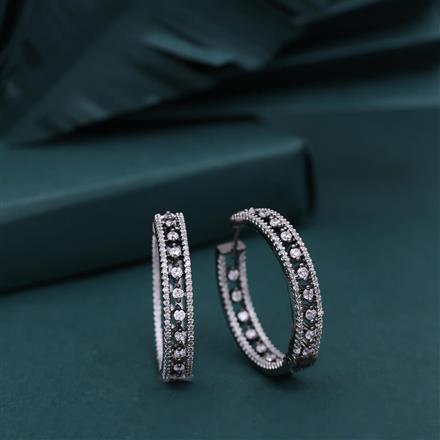 Cubic Zirconia Classic Bali With Black 2 Tone Rhodium Plating