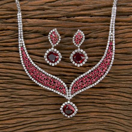 Cubic Zirconia Classic Necklace With Rhodium Plating