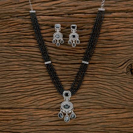 Cubic Zirconia Bandhai Necklace With Rhodium Plating