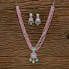 Cubic Zirconia Bandhai Pendant Set With Rhodium Plating
