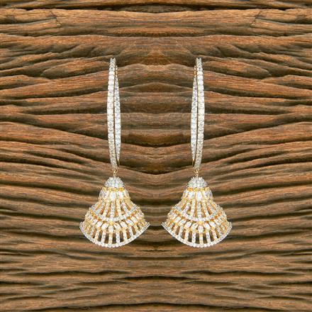 Cubic Zirconia Classic Jhumki With 2 Tone Rhodium Plating