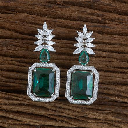 Cubic Zirconia Classic Earring With Rhodium Plating