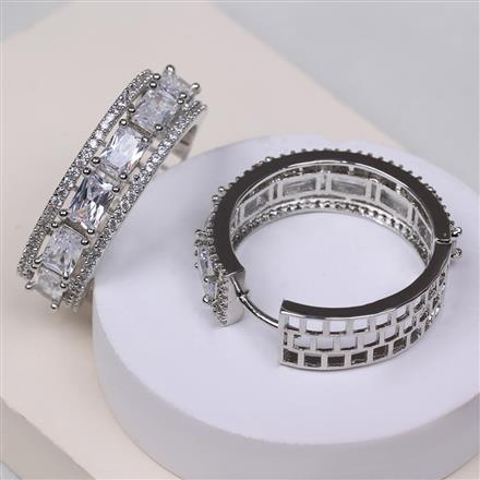 Cubic Zirconia Classic Bali With Rhodium Plating