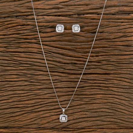 Cubic Zirconia Delicate Pendant Set With Rhodium Plating