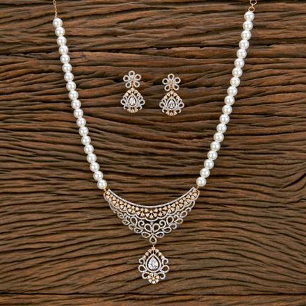 Cubic Zirconia Classic Mala Necklace With 2 Tone Plating