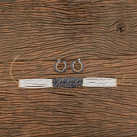 Cubic Zirconia Bandhai Necklace With Gold Plating