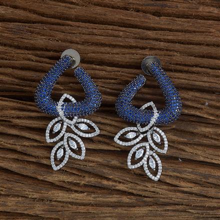 Cubic Zirconia Nano Stone Earring With Black Plating