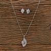 Cubic Zirconia Classic Pendant Set With Rhodium Plating