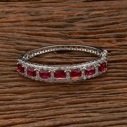 Cubic Zirconia Classic Kada With Rhodium Plating