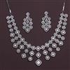 Cubic Zirconia Classic Necklace With 2 Tone Rhodium Plating