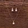 Cz Classic Pendant Set With 2 Tone Plating