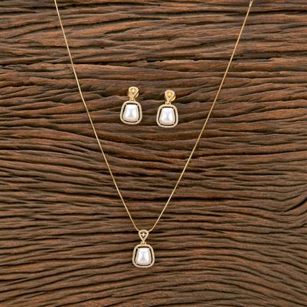 Cz Classic Pendant Set With 2 Tone Plating