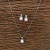 Cz Classic Pendant Set With 2 Tone Plating