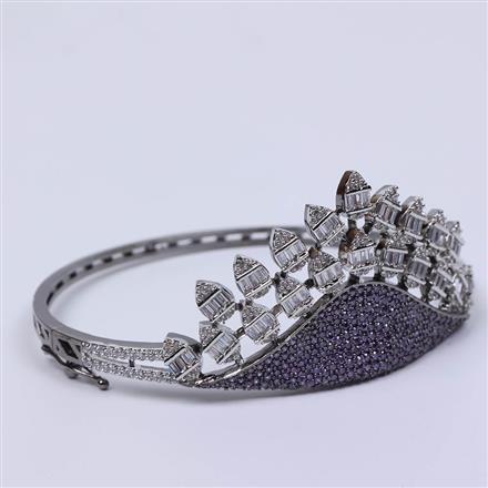 Cubic Zirconia Nano Stone Kada With Black Plating