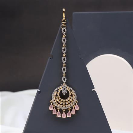 Cubic Zirconia Classic Tikka With 2 Tone Plating