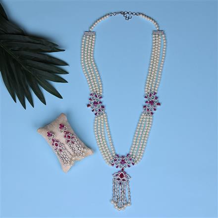Cubic Zirconia Classic Mala Necklace With Rhodium Plating