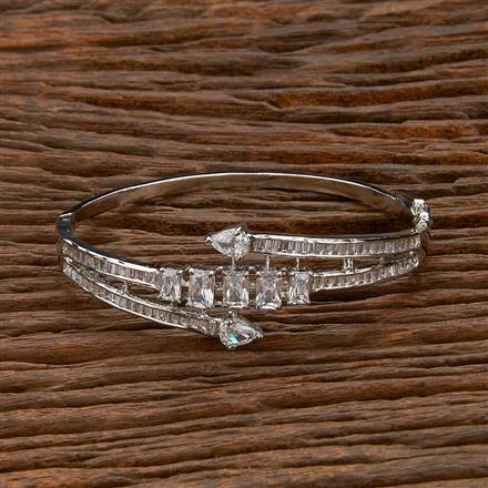 Cubic Zirconia Classic Kada With 2 Tone Rhodium Plating