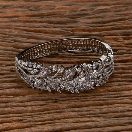 Cubic Zirconia Nano Stone Kada With Black Plating