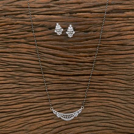 Cubic Zirconia Classic Mangalsutra With 2 Tone Rhodium Plating
