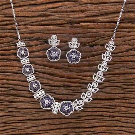 Cubic Zirconia Classic Necklace With Rhodium Plating