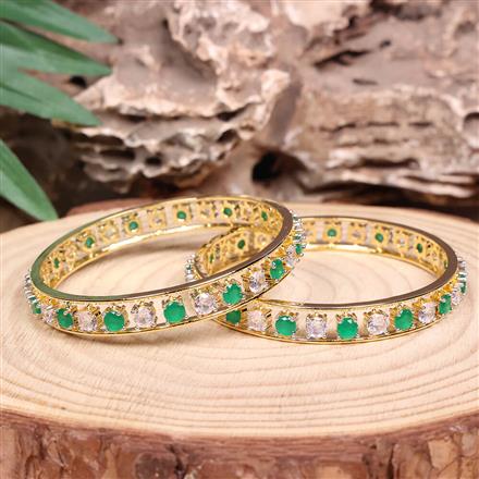 Cubic Zirconia Classic Bangles With 2 Tone Plating