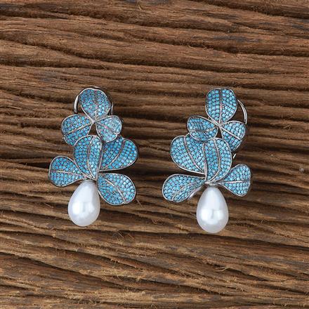 Cubic Zirconia Nano Stone Earring With Black Plating