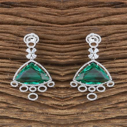 Cubic Zirconia Classic Earring With Rhodium Plating