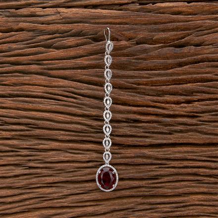 Cubic Zirconia Classic Tikka With Rhodium Plating