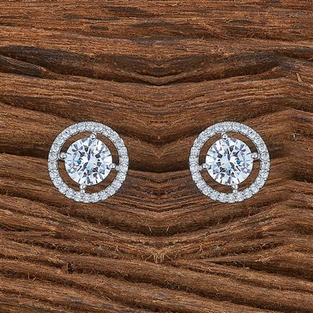 Cubic Zirconia Delicate Tops With 2 Tone Rhodium Plating