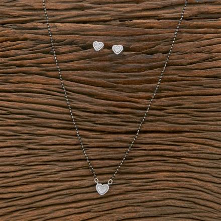 Cubic Zirconia Tanmaniya Mangalsutra With 2 Tone Rhodium Plating