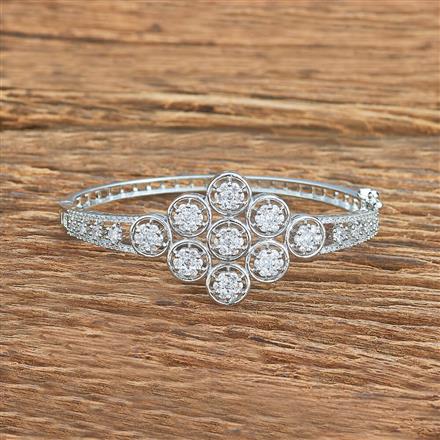 Cubic Zirconia Classic Kada With 2 Tone Rhodium Plating