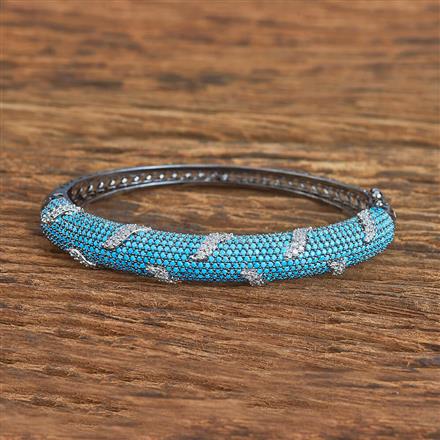 Cubic Zirconia Classic Kada With Black Plating