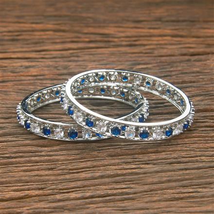 Cubic Zirconia Classic Bangles With Rhodium Plating