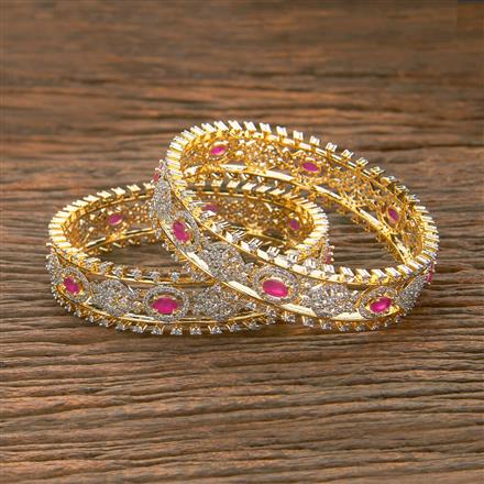 Cubic Zirconia Classic Bangles With 2 Tone Plating