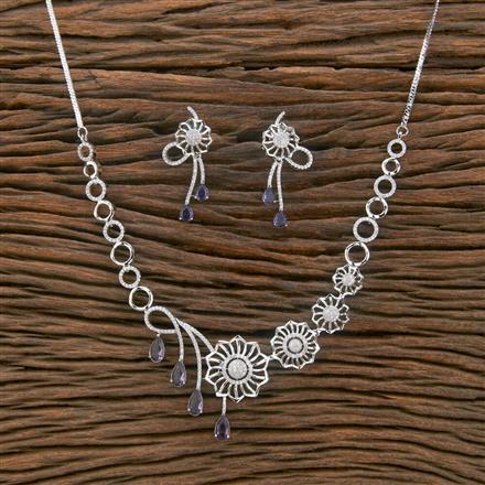 Cubic Zirconia Classic Necklace With Rhodium Plating