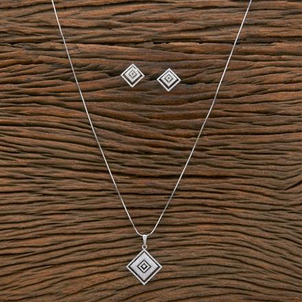 Cubic Zirconia Classic Pendant Set With Rhodium Plating