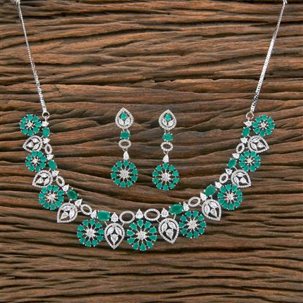 Cubic Zirconia Classic Necklace With Rhodium Plating