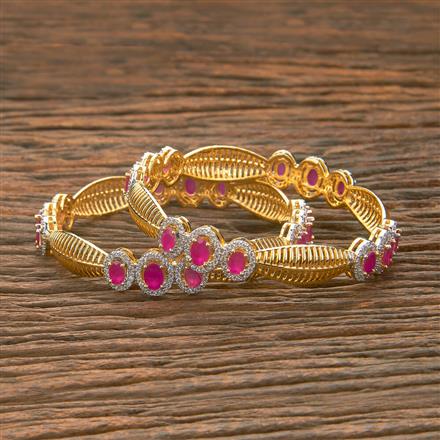Cubic Zirconia Classic Bangles With 2 Tone Plating