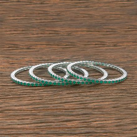 Cubic Zirconia Classic Bangles With Rhodium Plating