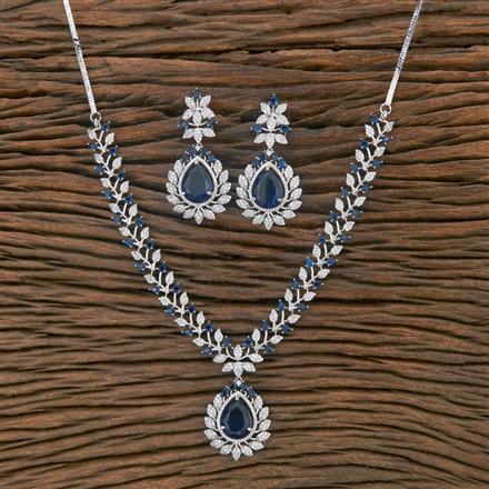 American Diamond Classic Necklace With Rhodium Plating