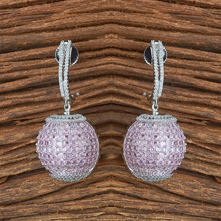 Cubic Zirconia Classic Earring With Rhodium Plating