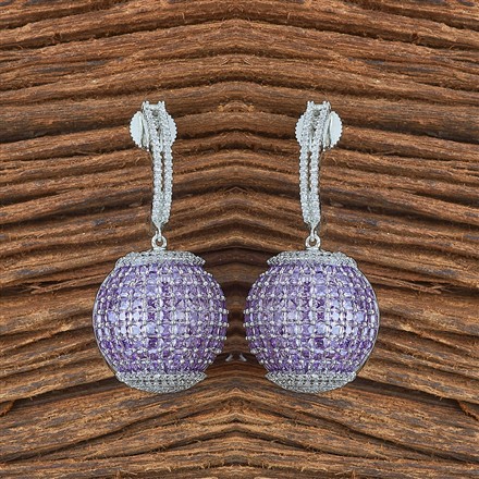 Cubic Zirconia Classic Earring With Rhodium Plating