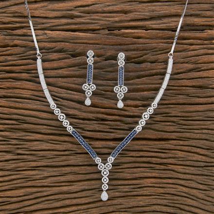 Cubic Zirconia Delicate Necklace With Rhodium Plating
