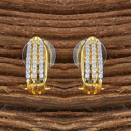 Cubic Zirconia Classic Bali With 2 Tone Rhodium Plating