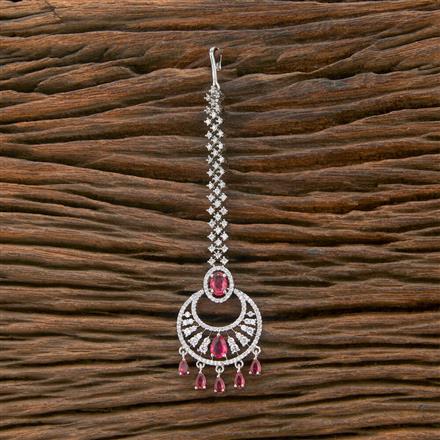 Cubic Zirconia Classic Tikka With Rhodium Plating