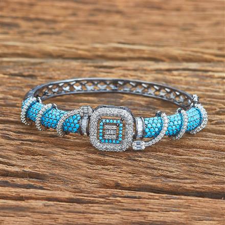 Cubic Zirconia Nano Stone Kada With Black Plating