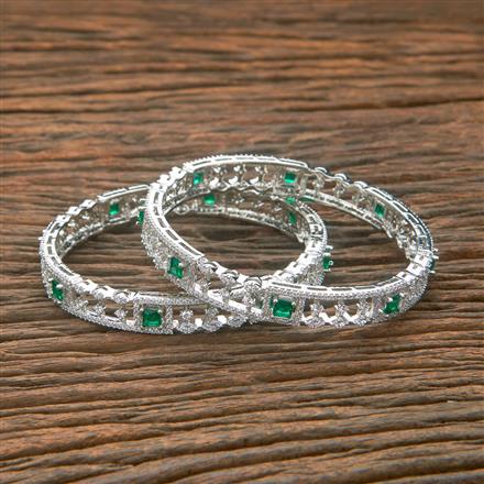 Cubic Zirconia Classic Bangles With Rhodium Plating