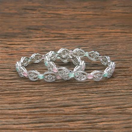 Cubic Zirconia Classic Bangles With Rhodium Plating