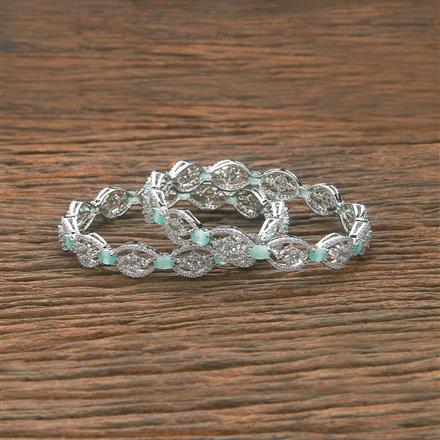 Cubic Zirconia Classic Bangles With Rhodium Plating